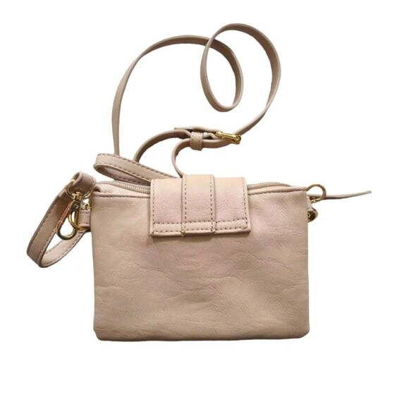 EUC C Women's tan wallet crossbody bag clutch purse removalable shoulder strap - Picture 3 of 13